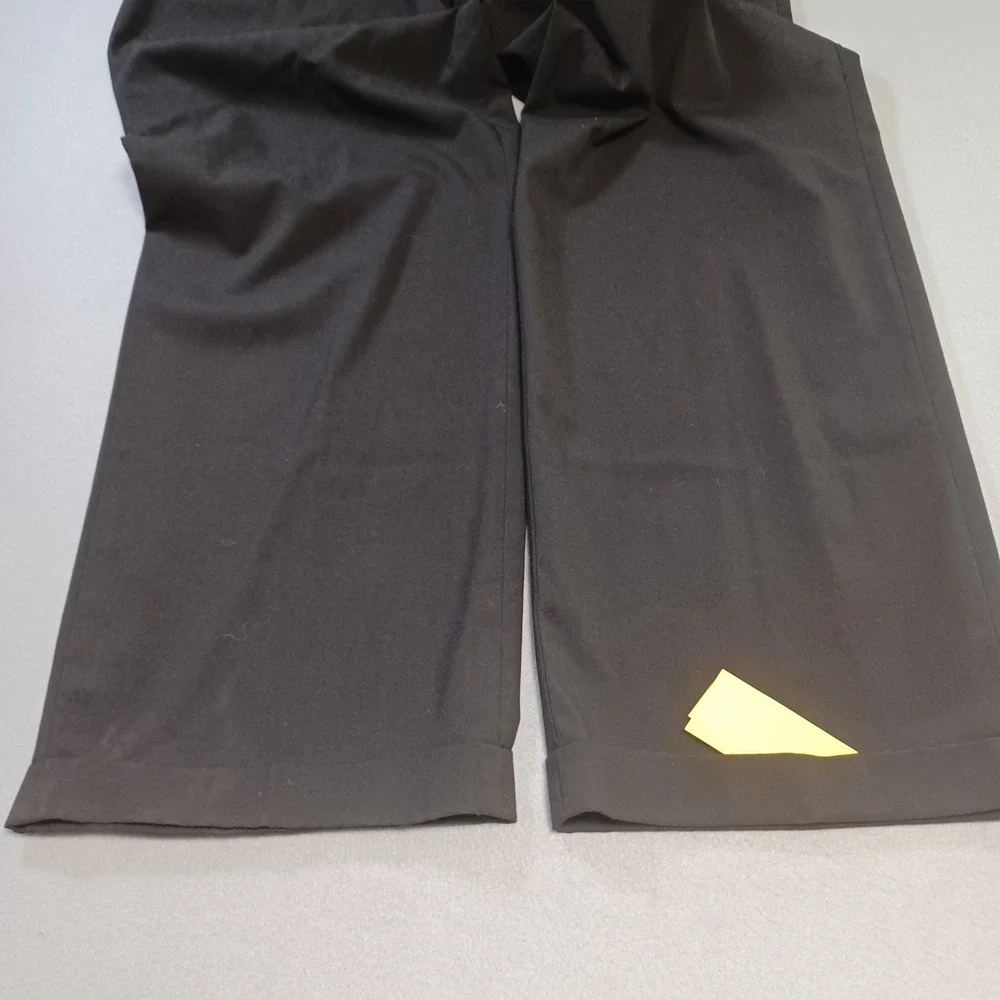 Claiborne Mens Black Pleated Dress Pants 38x32 Straight Leg MERU3116 Stretch‎
